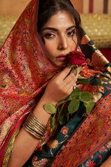 Dazzling Dark Green Pure Zari Weaving Banarasi Silk Saree With Inimitable Blouse Piece