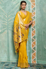 Jubilant Yellow Paithani Silk Saree With Sempiternal Blouse Piece