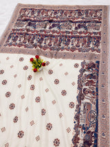 Nemesis Beige Pashmina Silk Saree With Dazzling Blouse Piece