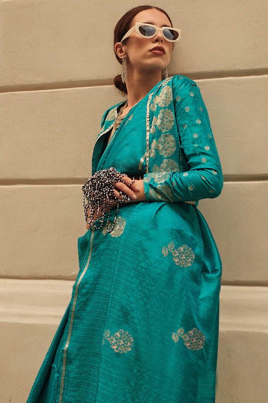 Bottle Green Satin Silk Saree