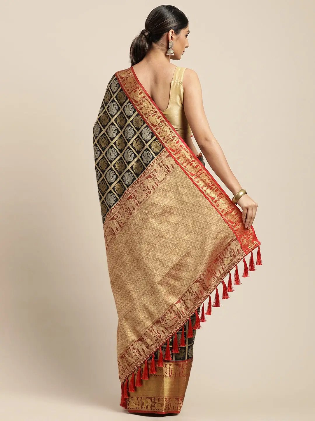 Exclusive Banarasi Pattu Zari Motifs Festive Wear Saree