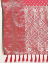 Pink Colour Kanjivaram Soft Silk Kanchi Zari Weaving Saree