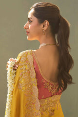 Sumptuous Yellow Fancy Silk Embroidery Work Saree With Embroidery Work Blouse Piece