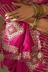 Alluring Dark Pink Soft Silk Embroidery Work Saree With Amiable Blouse Piece