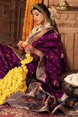 Resplendent Purple Pure Viscose Dola Silk Saree With Nectarous Blouse Piece