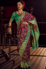 Resonant Purple Pure Viscose Dola Silk Saree With Susurrous Blouse Piece
