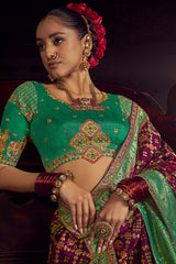Resonant Purple Pure Viscose Dola Silk Saree With Susurrous Blouse Piece