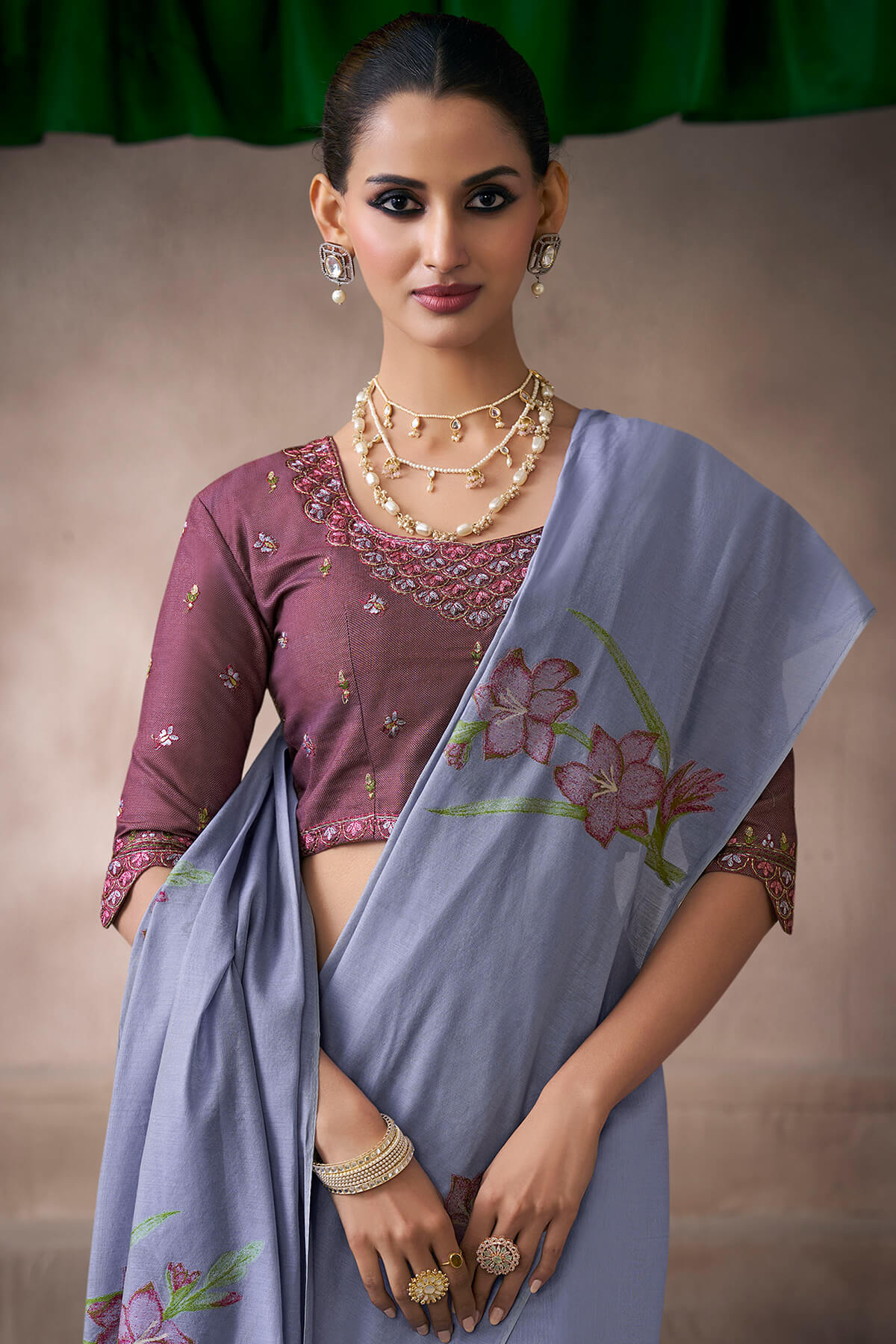 Marvellous Blue Viscose Cotton Silk Saree With Rhapsodic Blouse Piece