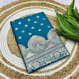 Elision Rama Pure Zari Weaving Banarasi Silk Saree With Glorious Blouse Piece