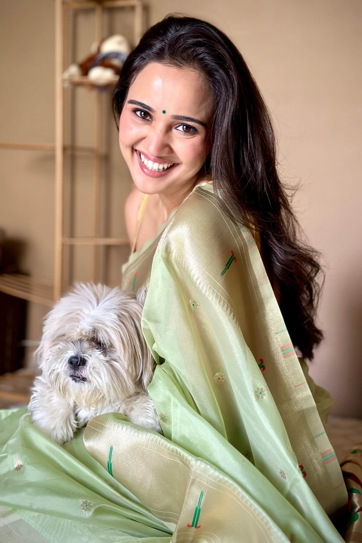 Aashi Singh In Pista Organza Paithani Saree