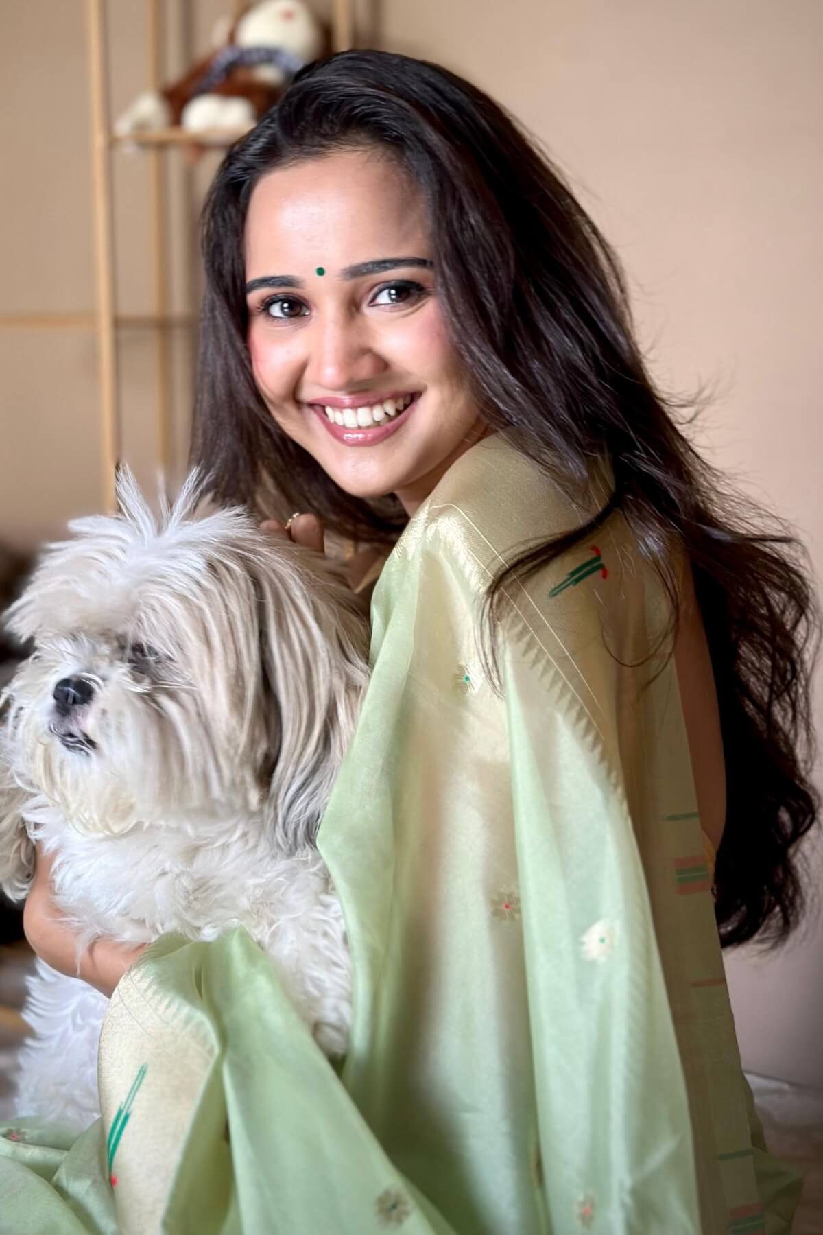 Aashi Singh In Pista Organza Paithani Saree