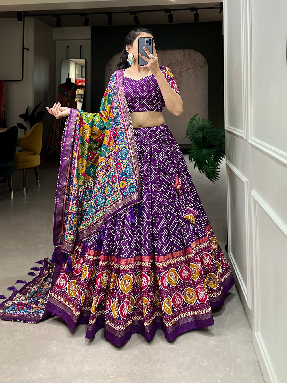 Outstanding and Beautifully Printed Tussar Silk Lehenga Choli