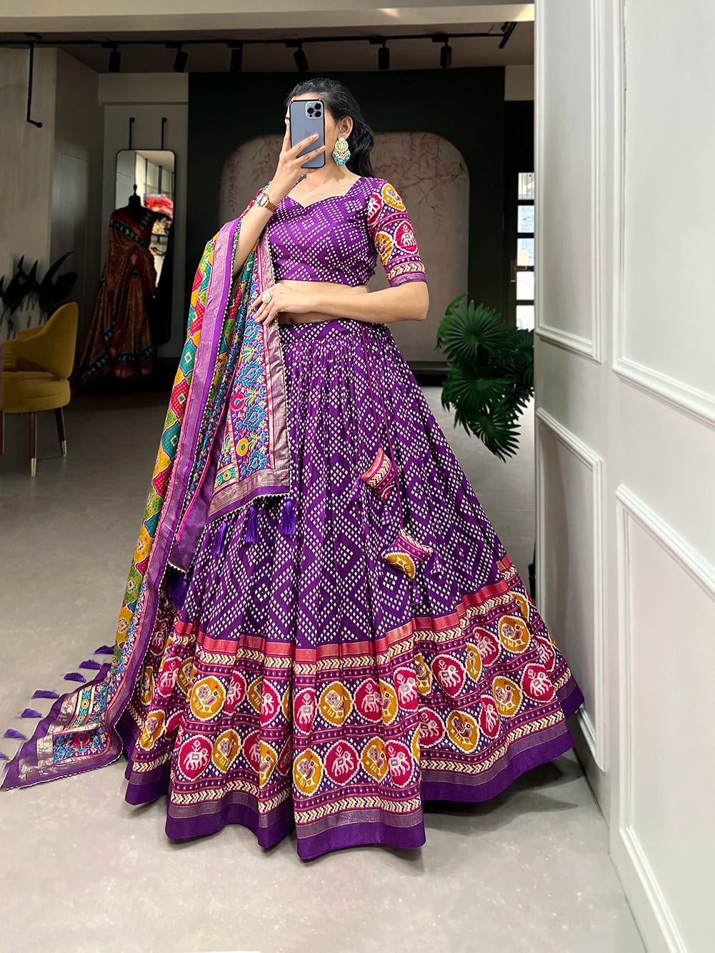 Outstanding and Beautifully Printed Tussar Silk Lehenga Choli