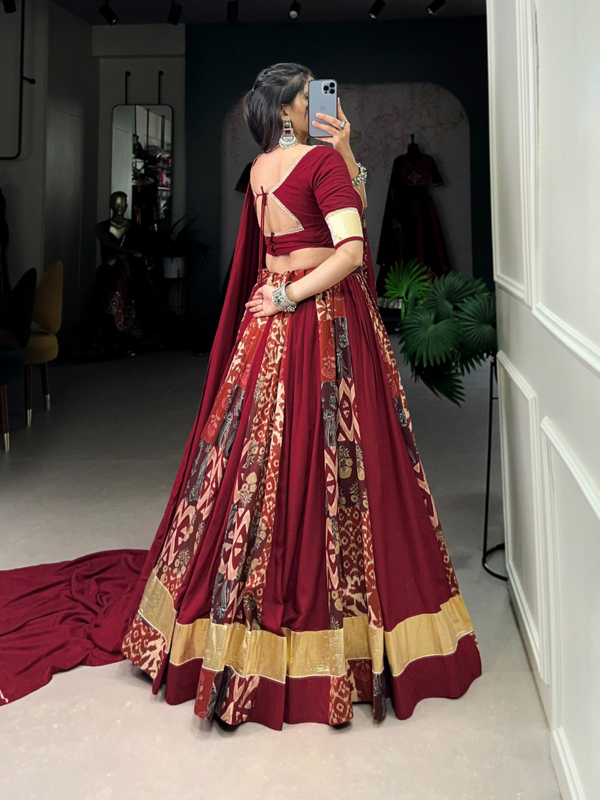 Designer Silk Navratri Lehenga Choli Set