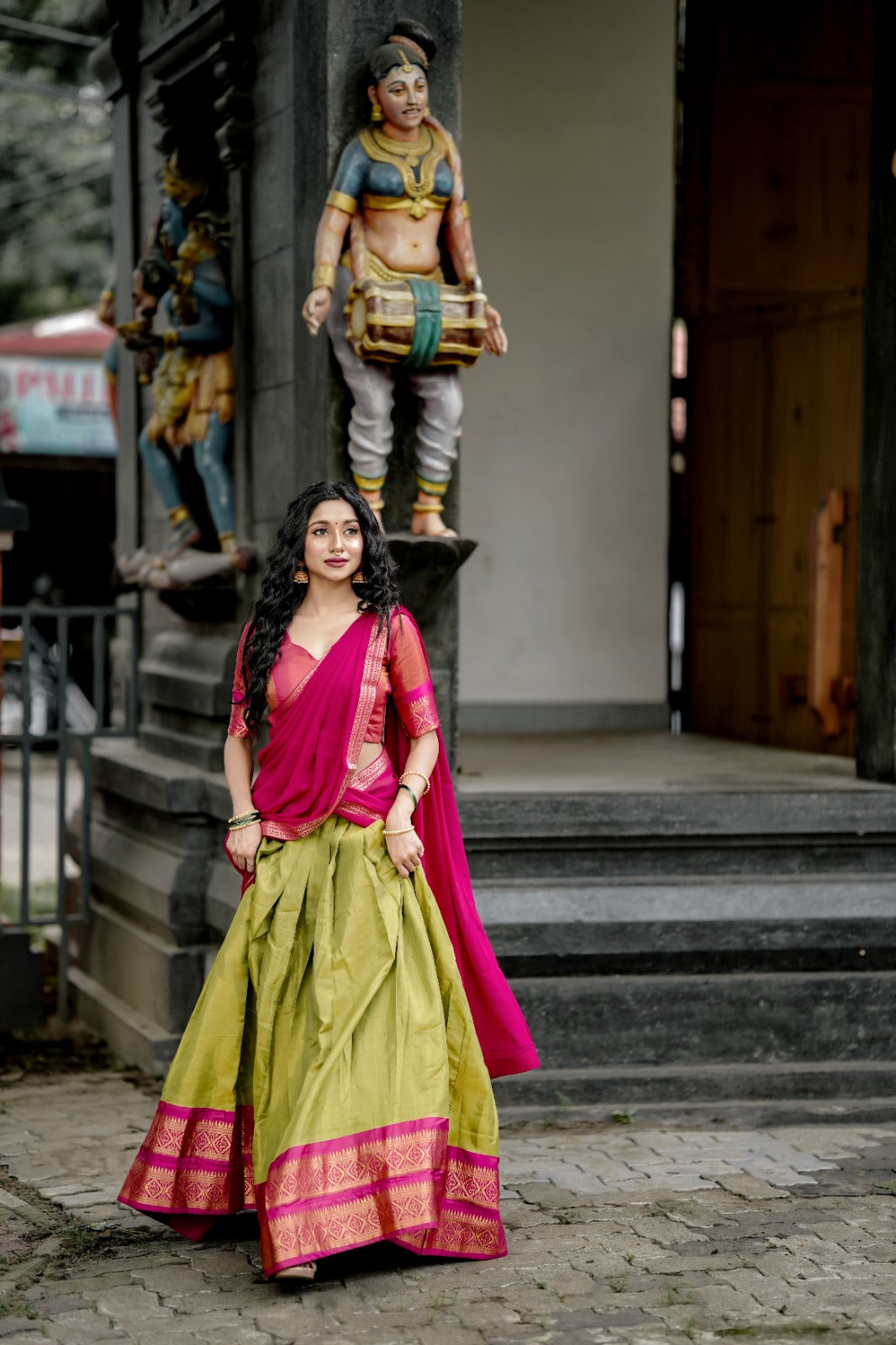 Festival Wear Kanchipuram Silk Zari Weaving Lehenga Choli Set