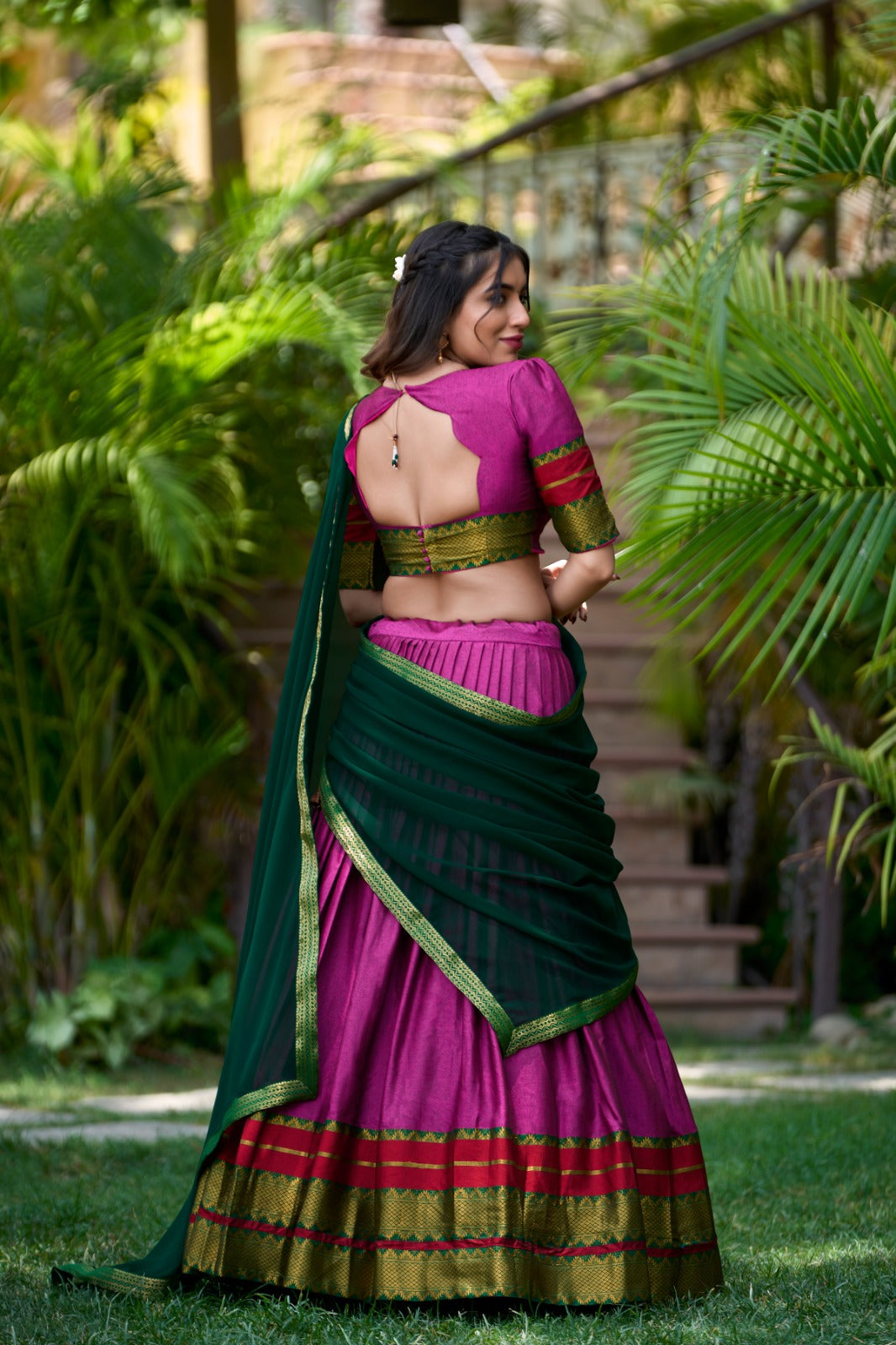 Amazing Poly Cotton Zari Weaving Work Lehenga Choli Set