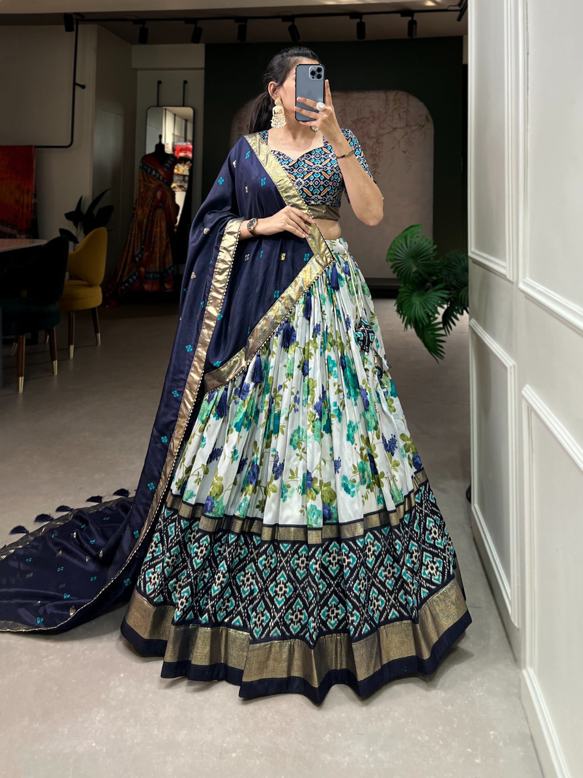 Exquisite Tussar Silk Lehenga Choli Set