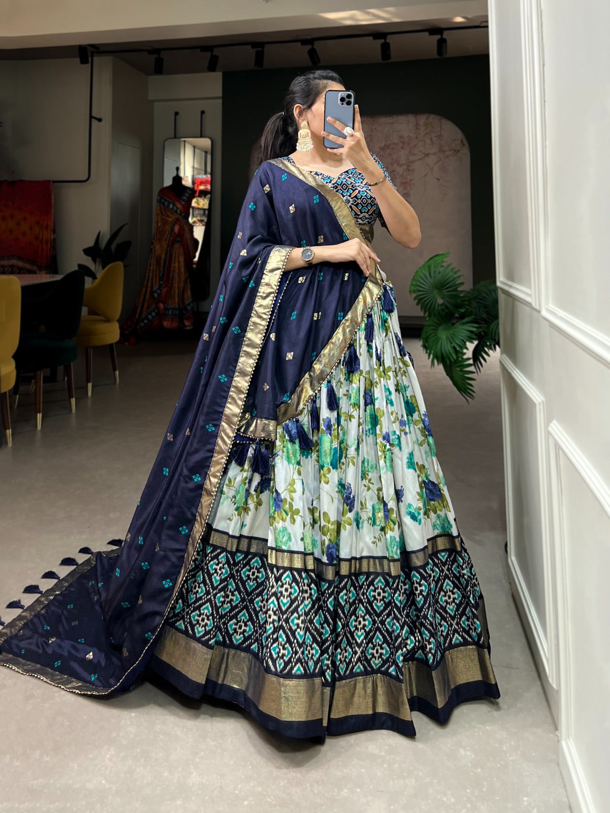 Exquisite Tussar Silk Lehenga Choli Set