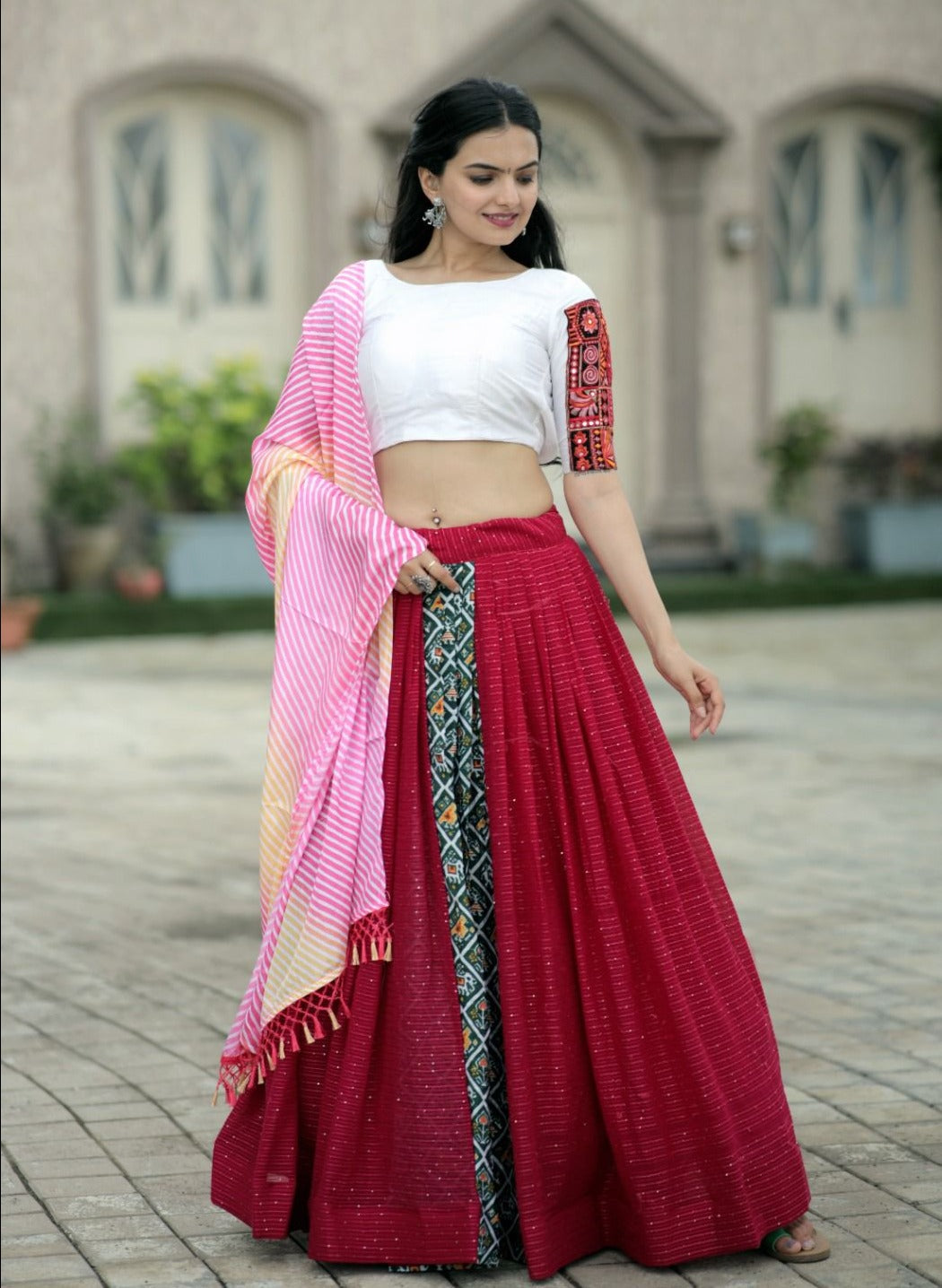 Navratri Wear Viscous Position Printed Lehenga Choli Set