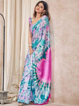 Trending Soft Satin Georgette Saree With Digital Print