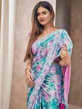 Trending Soft Satin Georgette Saree With Digital Print