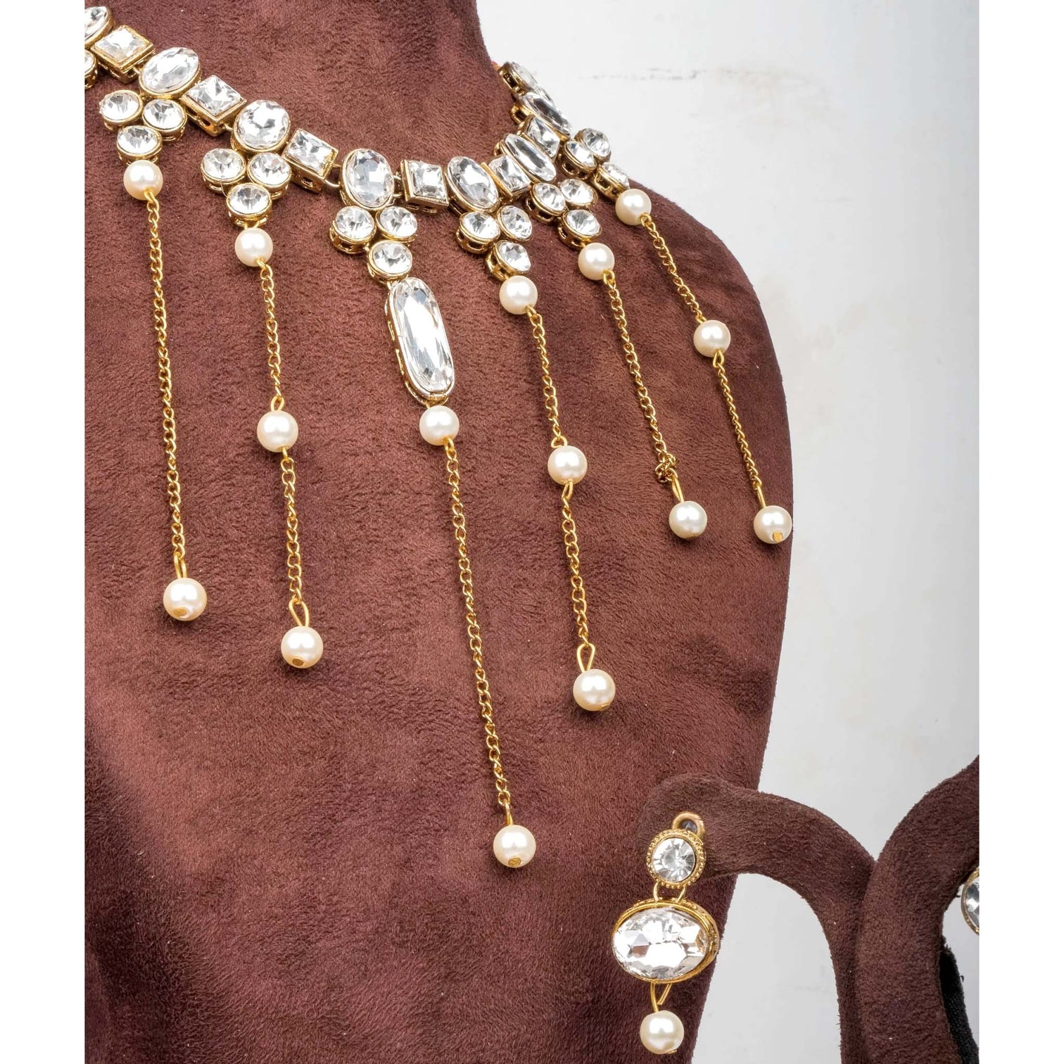 Latkan style Necklace Pearl Alloy Jewel Set
