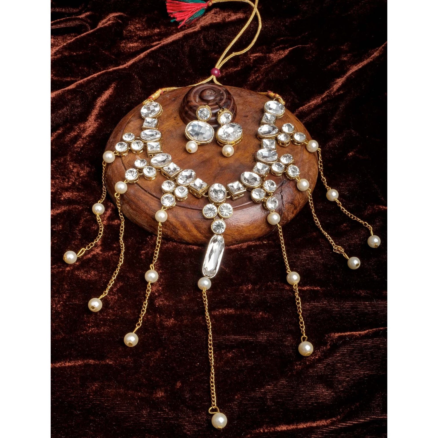 Latkan style Necklace Pearl Alloy Jewel Set