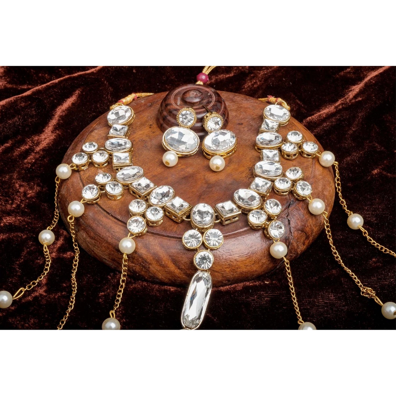 Latkan style Necklace Pearl Alloy Jewel Set