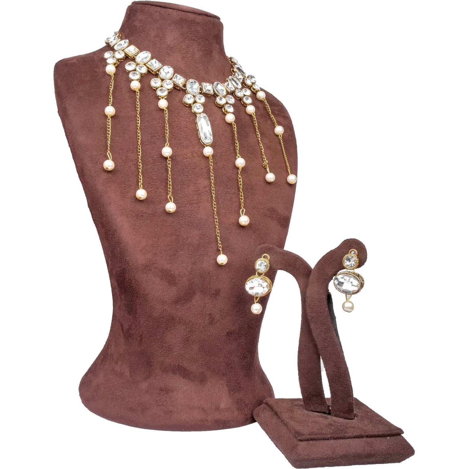 Latkan style Necklace Pearl Alloy Jewel Set