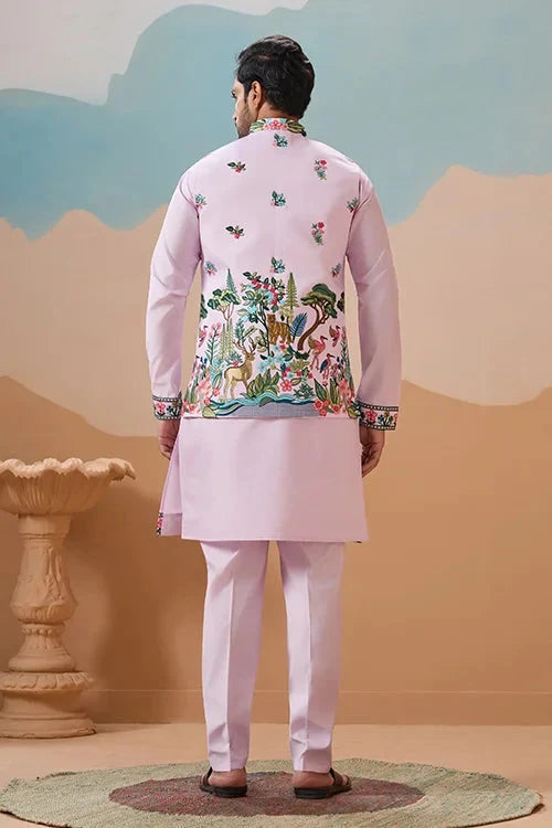 Vantara Design Luxury Lavender Mens Wear Koti Kurta