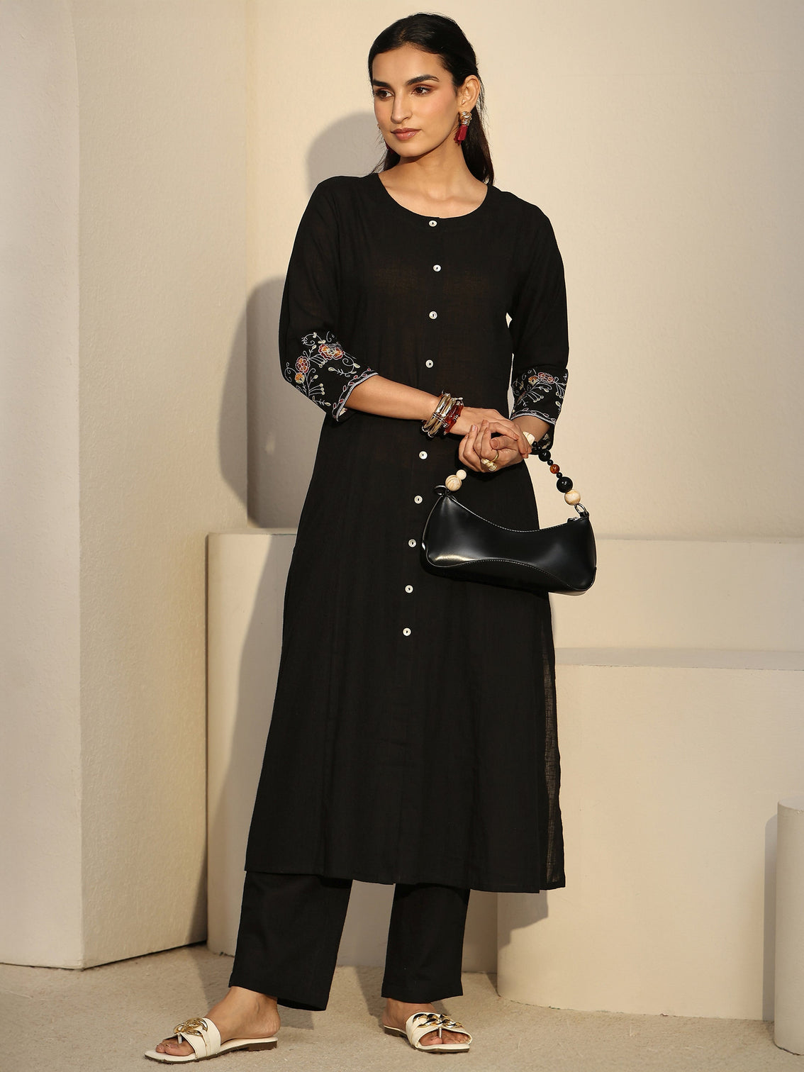 Mameraa Black Cotton Co-Ord Set