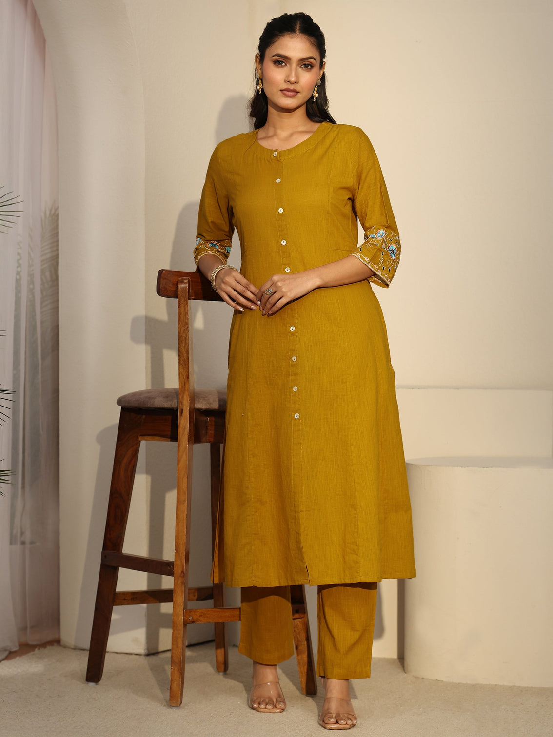 Mameraa Mustard Cotton Co-Ord Set