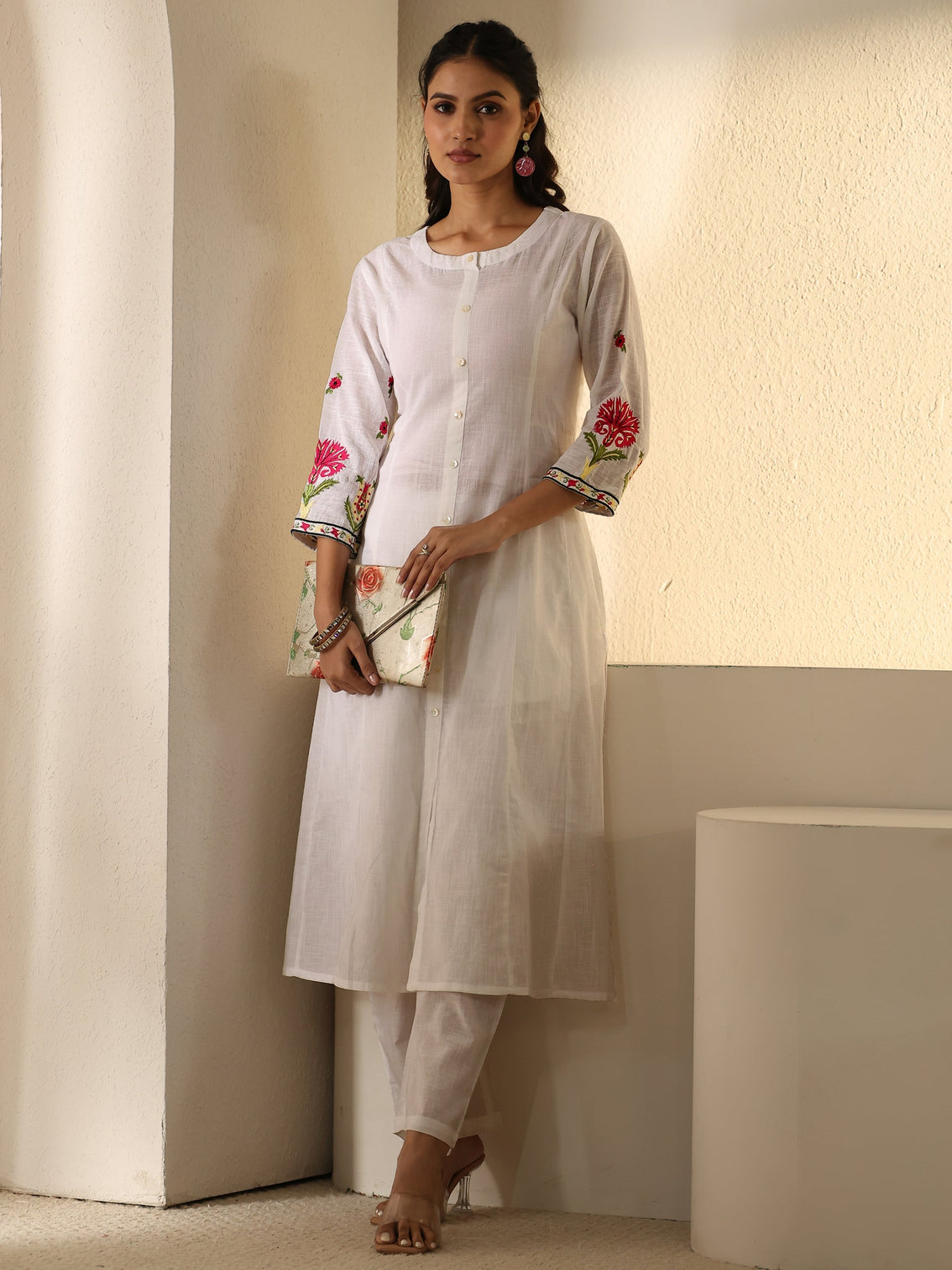 Mameraa White Cotton Co-Ord Set