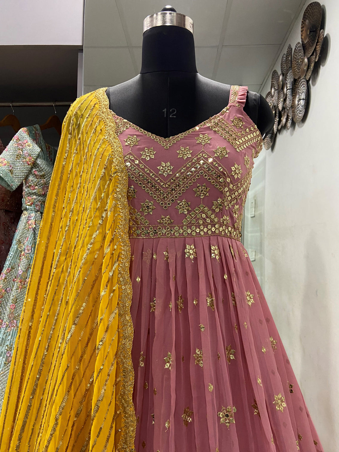 Light Pink Colour Gown Indian Designer Wedding Gown