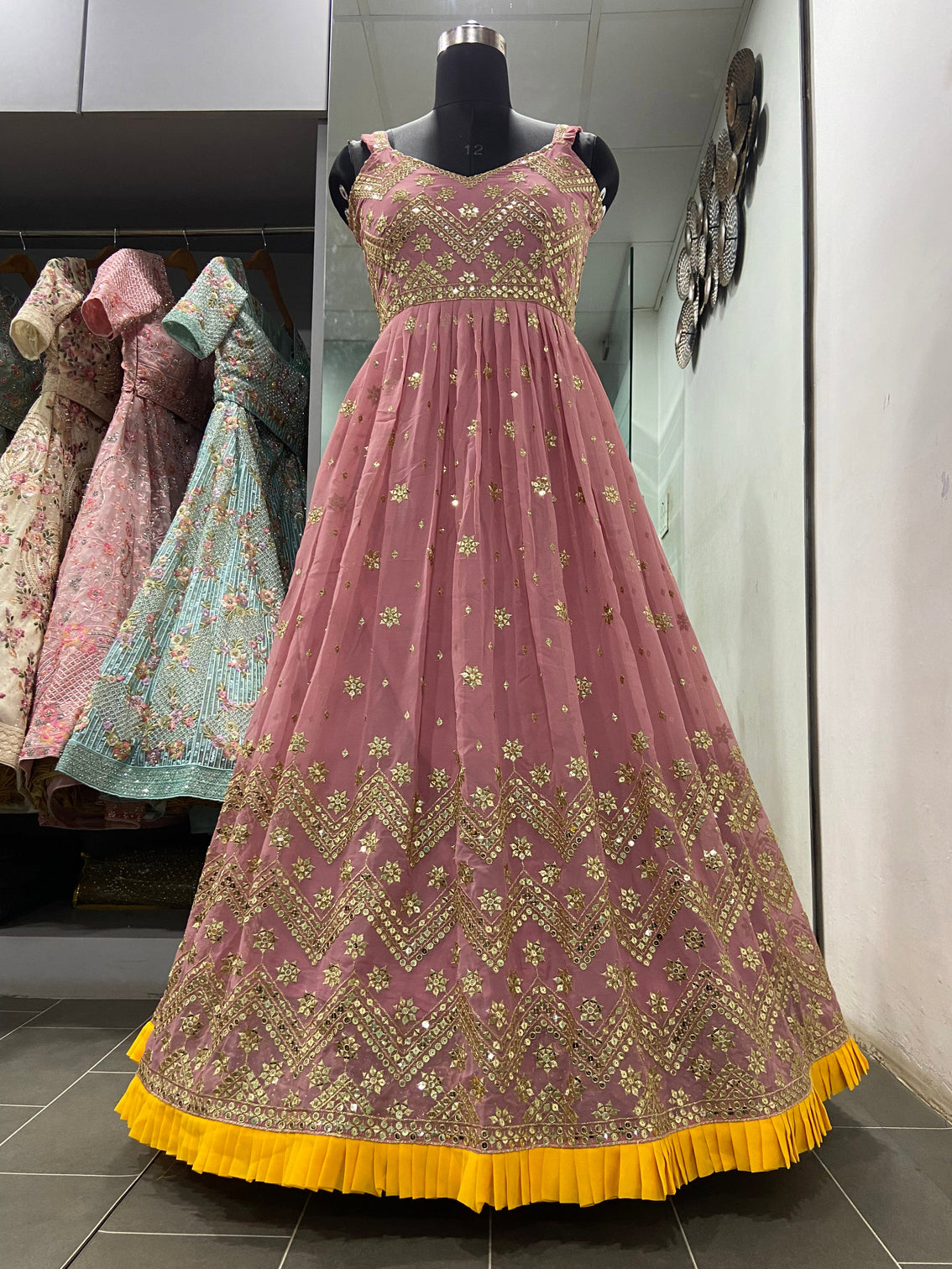 Light Pink Colour Gown Indian Designer Wedding Gown