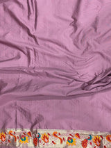 Light Wine Silk Blend Woven Zari Work Paithani Saree