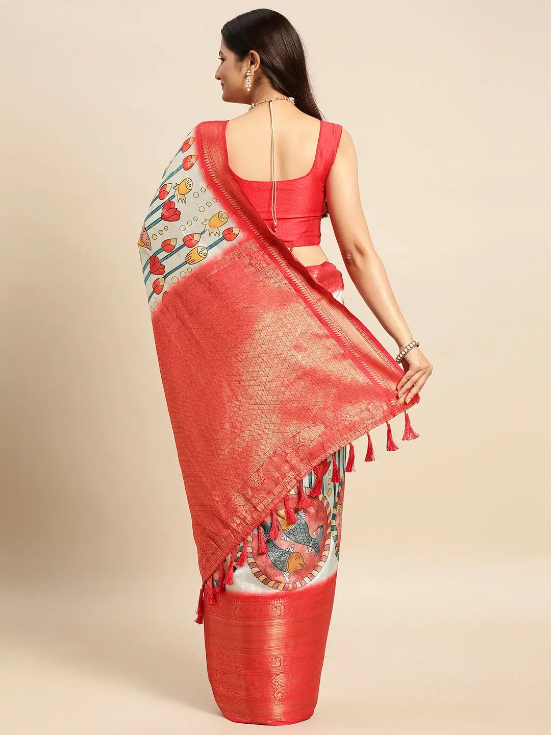 Trendy Kalamkari Pattu Banarasi Silk Saree
