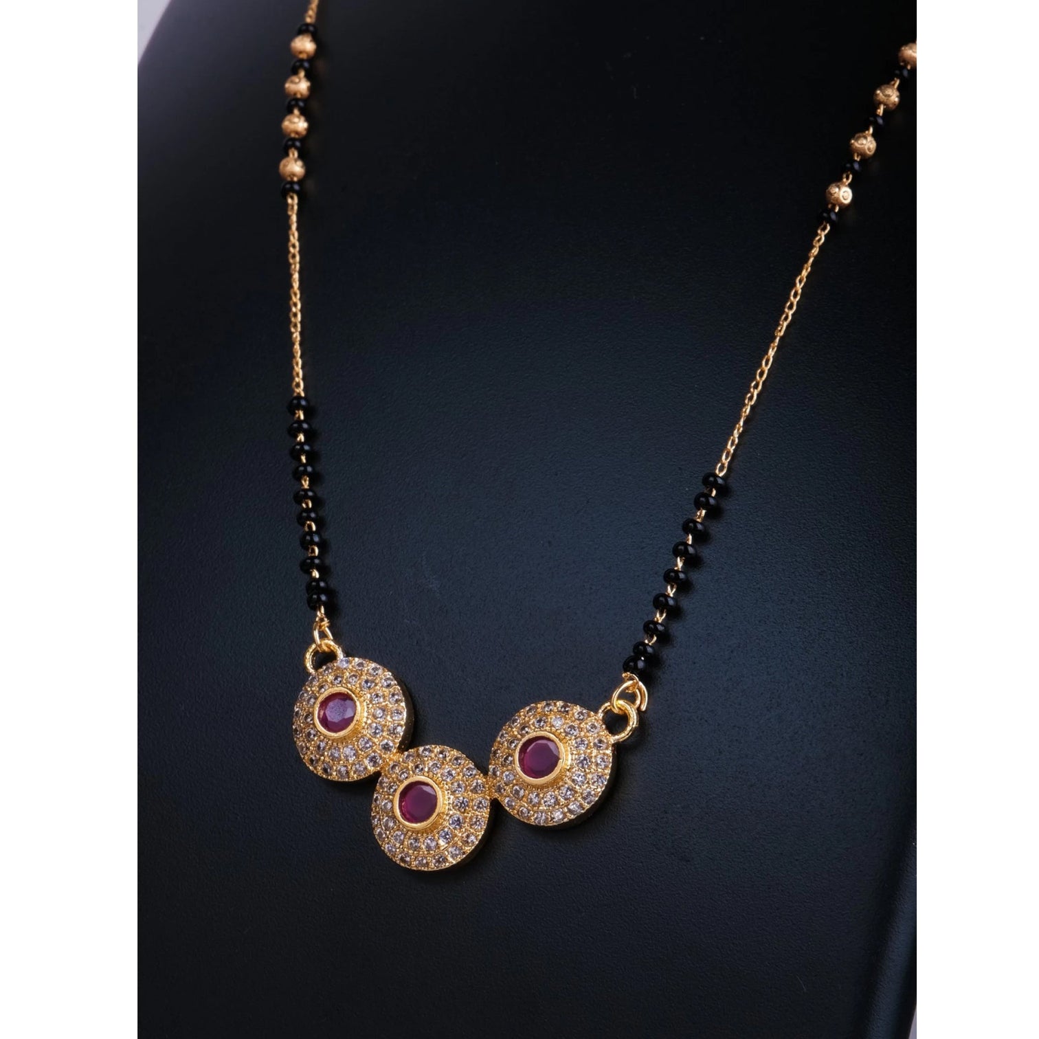 Maroon Dimond Mangal sutra Brass Mangalsutra