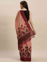 Stylish Silk Saree With Solid Floral Print