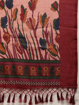 Stylish Silk Saree With Solid Floral Print