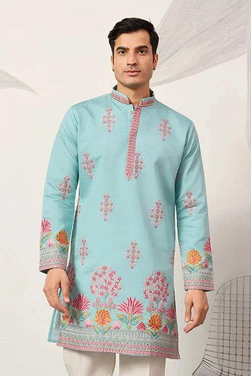 Sky Look Embroidered Work Ready made Mens Wear Kurta