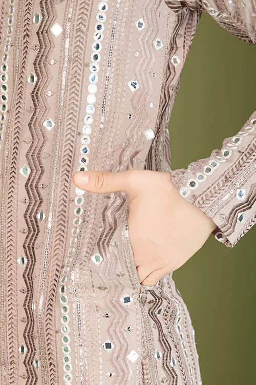Viscose Rayon Ivery Color Heavy Embroidered Kurta for Men