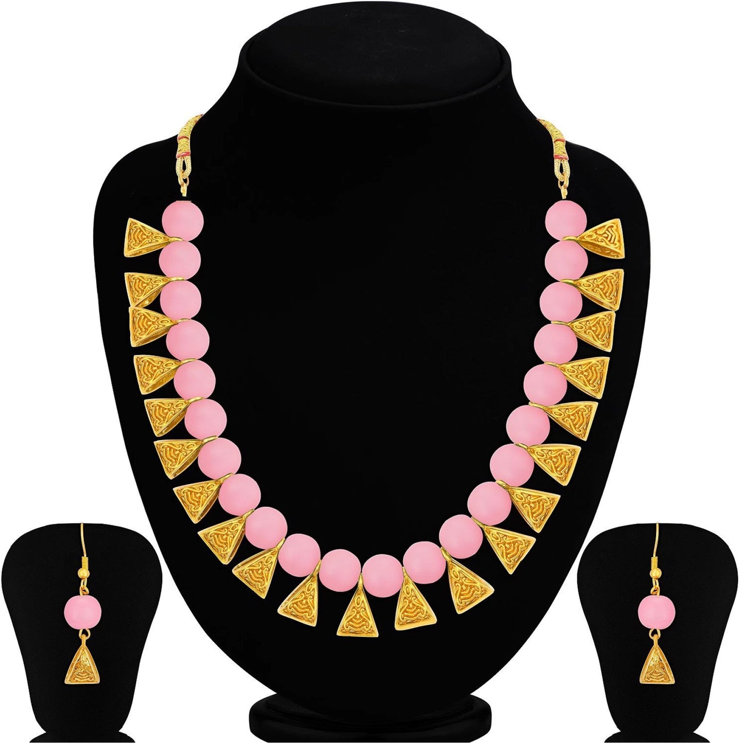 Metal Jewel Set (Pink, Gold)