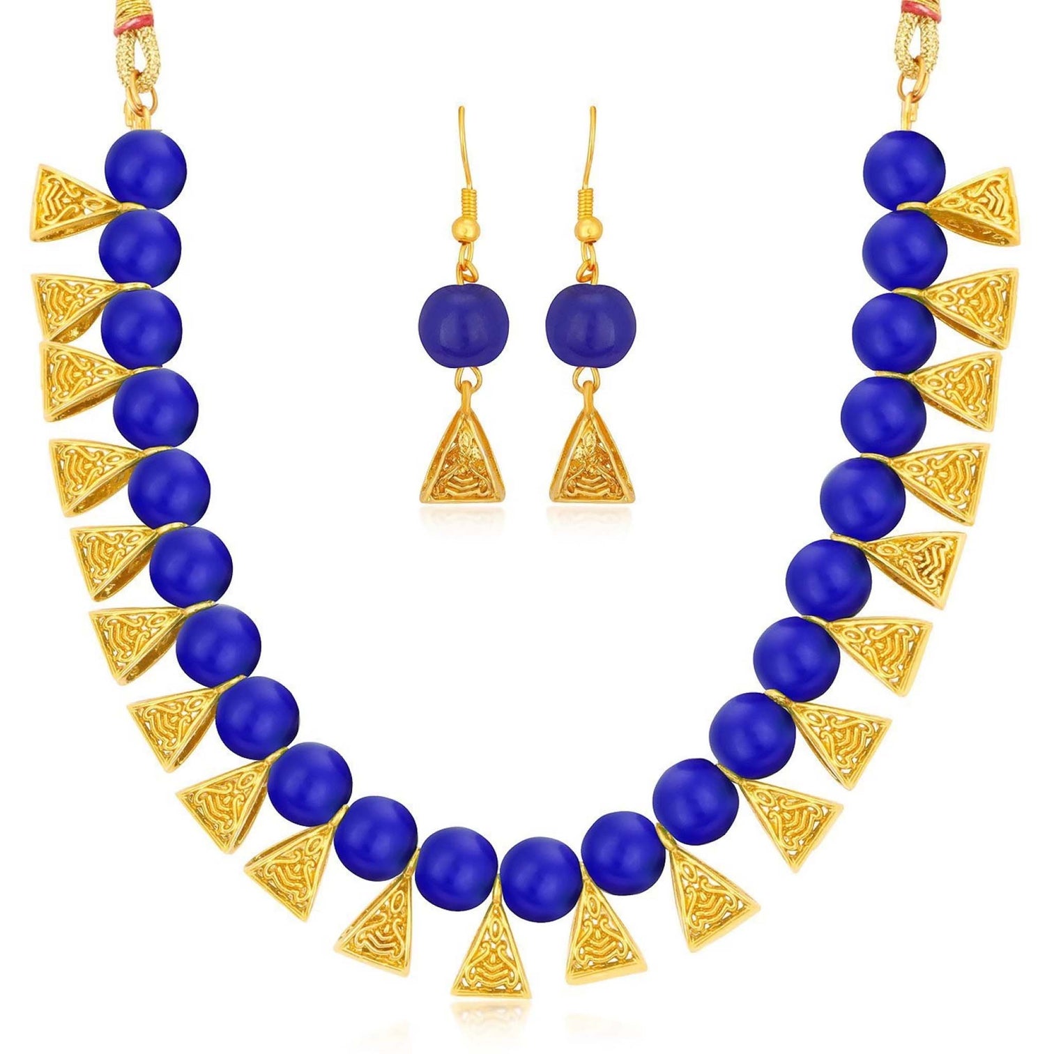 Metal Jewel Set (Blue, Gold)