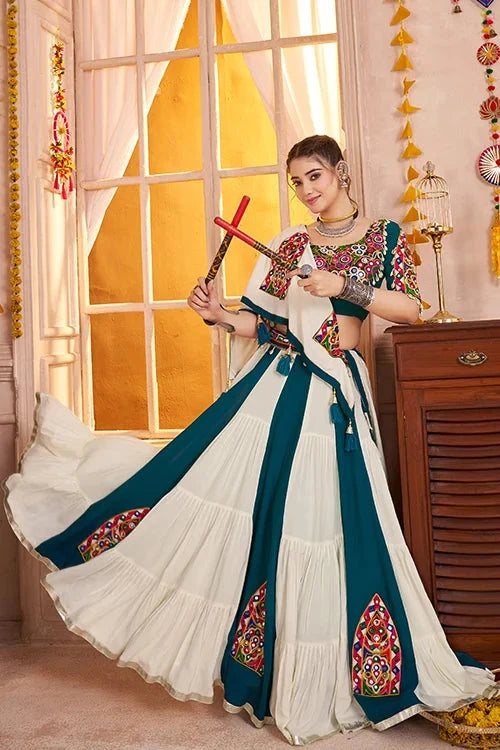 Multi Color Cotton Chaniya Choli for Navratri Dandiya Raas