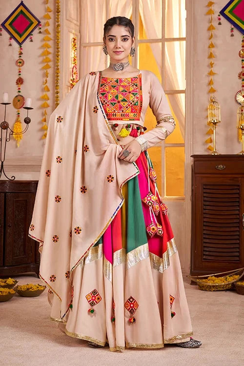 Gorgeous Multi Color with Beige Navratri Chaniya Choli Set