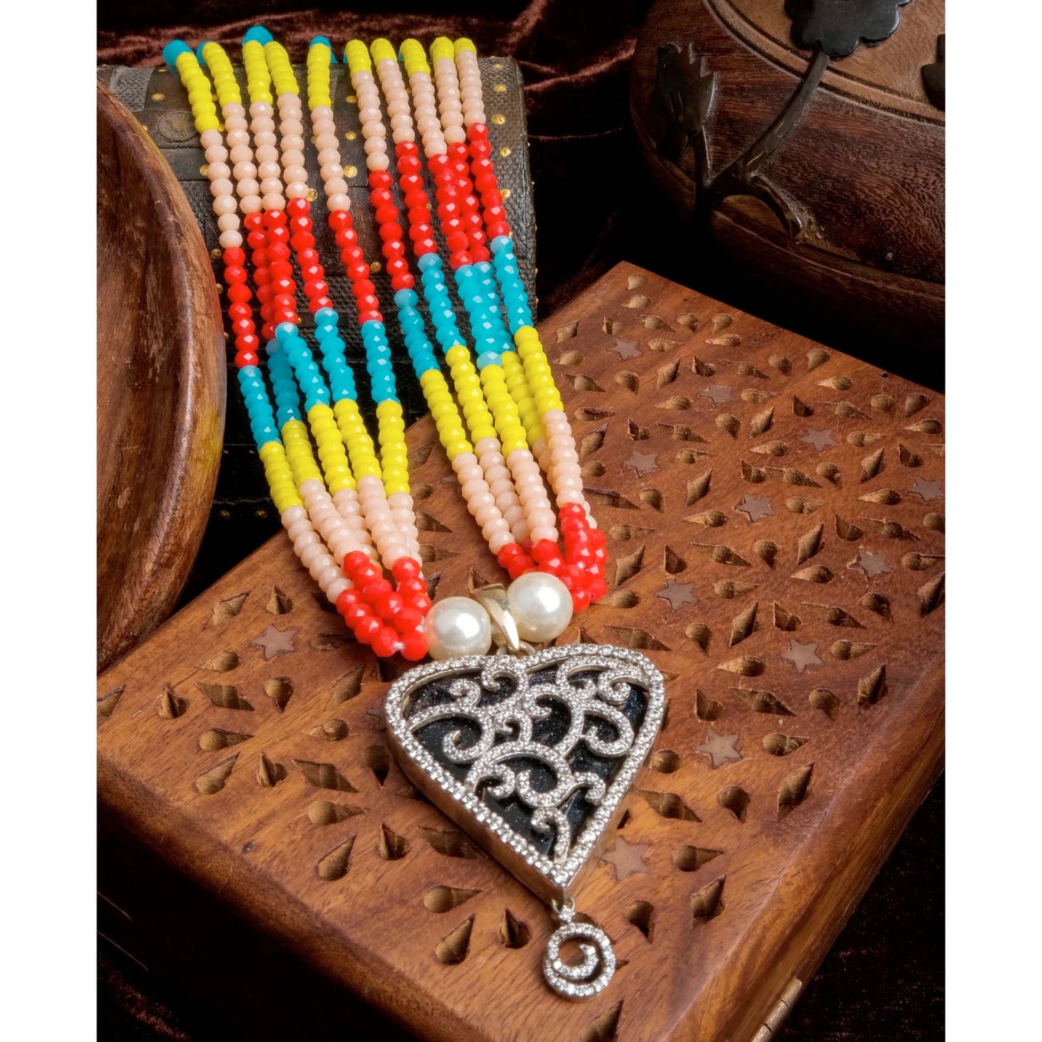 Pearl Chain with Dimond Necklace Alloy Gold-plated Jewel Set