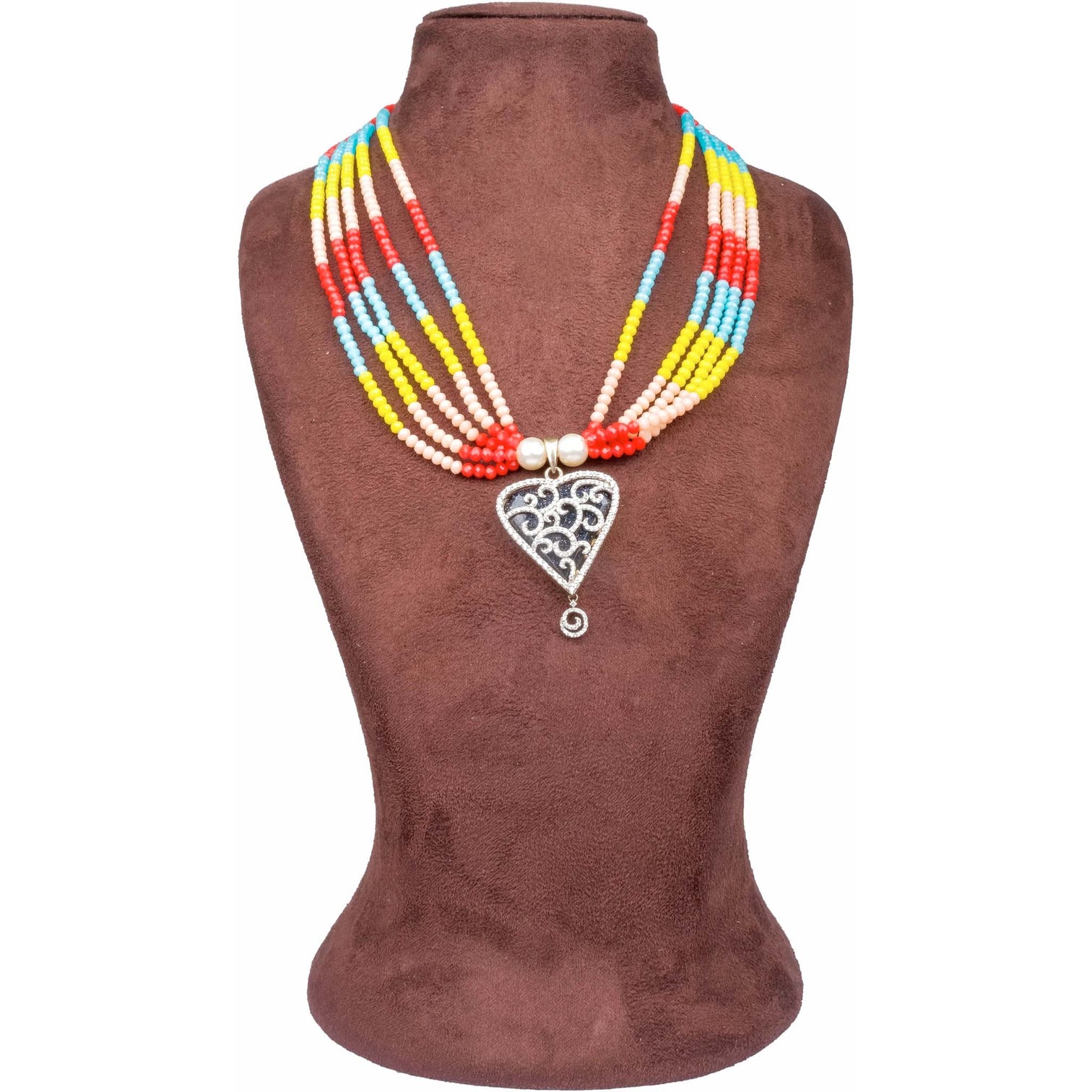 Pearl Chain with Dimond Necklace Alloy Gold-plated Jewel Set