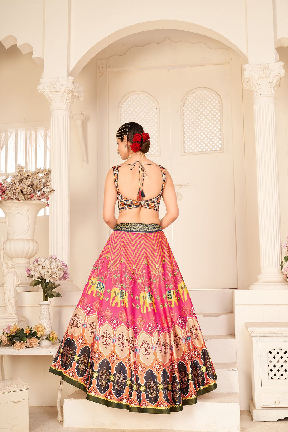 Multicolor Rera Silk Digital Printed Lehenga Choli Party Wear