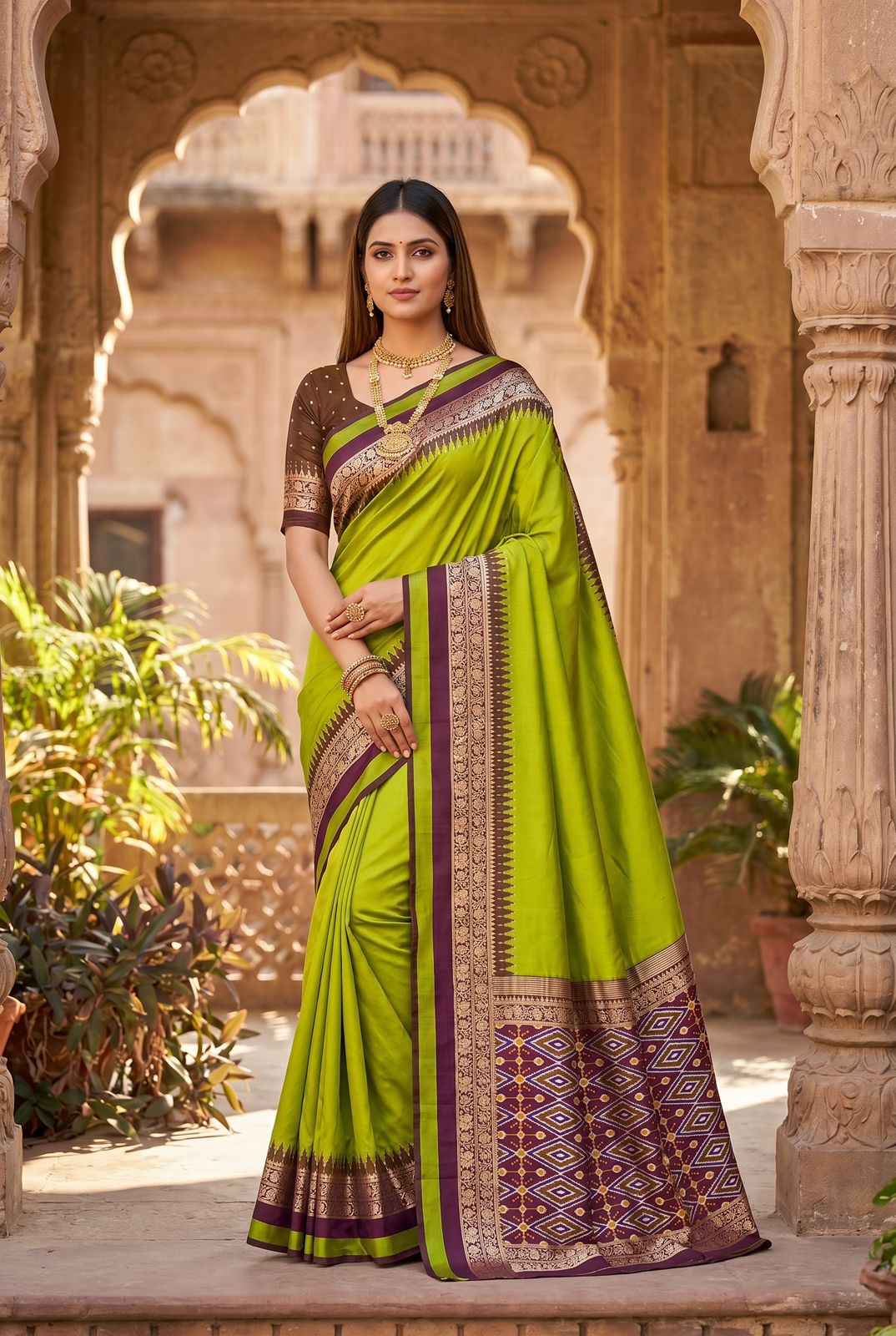 Bewitching Parrot Pure Zari Weaving Banarasi Silk Saree With Classy Blouse Piece